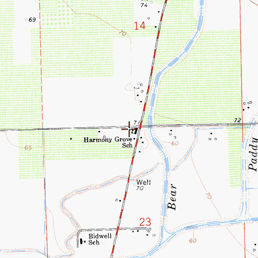 Topographic Map of Harmony Grove School, CA