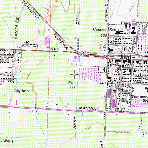 Topographic Map of Harp Ditch, CA