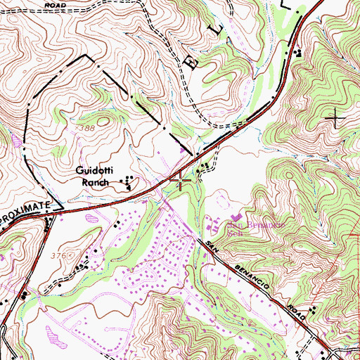 Topographic Map of Harper Creek, CA