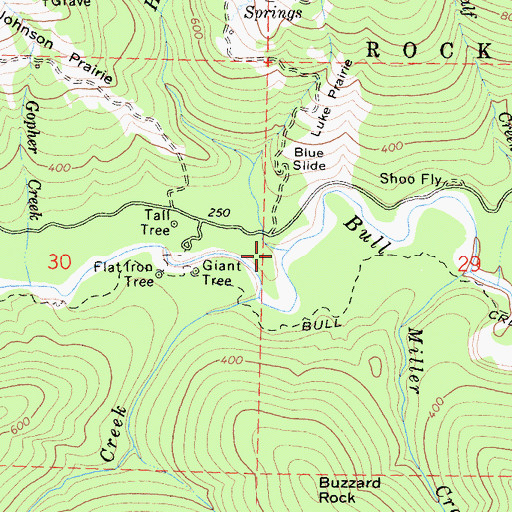 Topographic Map of Harper Creek, CA