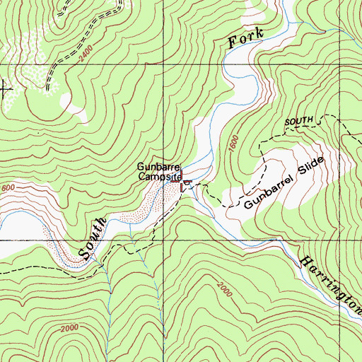 Topographic Map of Harrington Creek, CA
