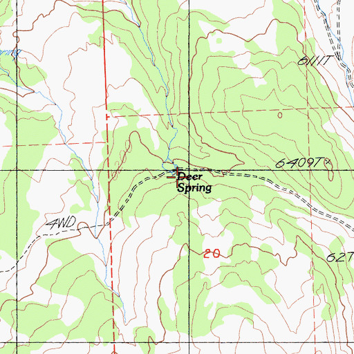 Topographic Map of Harrington Spring, CA