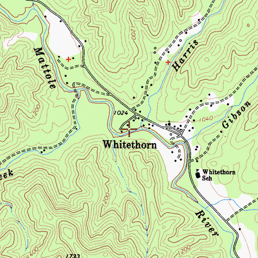 Topographic Map of Harris Creek, CA