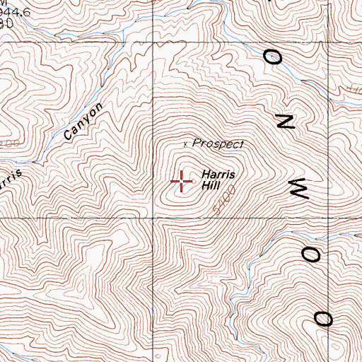 Topographic Map of Harris Hill, CA