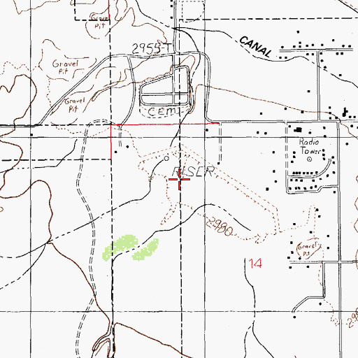 Topographic Map of Frye Creek Retarding Dam, AZ