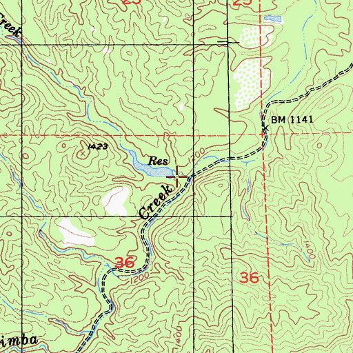 Topographic Map of Hartman Creek, CA