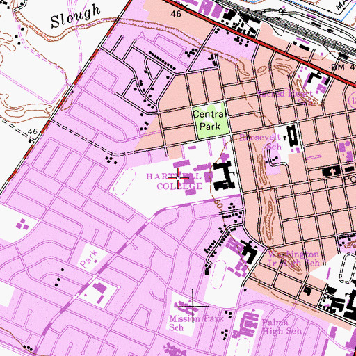 Topographic Map of Hartnell Community College, CA