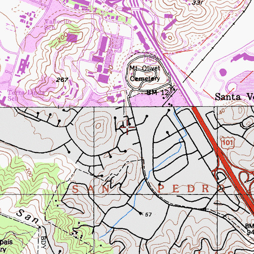 Topographic Map of Hartzell School, CA