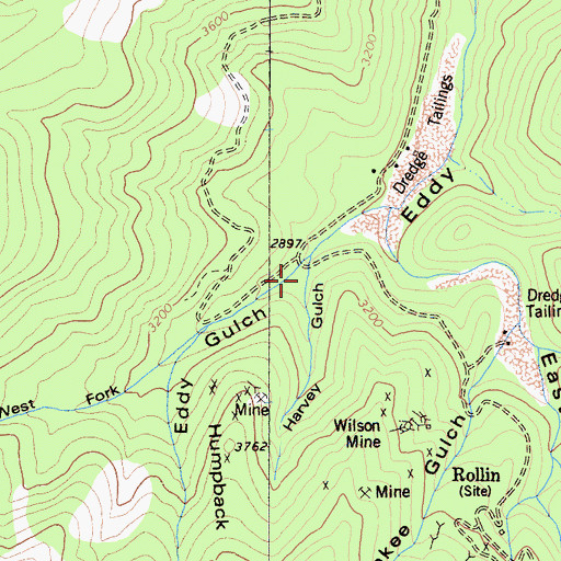 Topographic Map of Harvey Gulch, CA