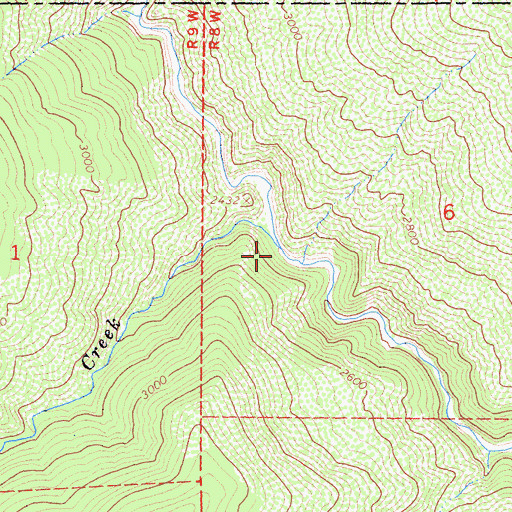Topographic Map of Harvey Spring Creek, CA