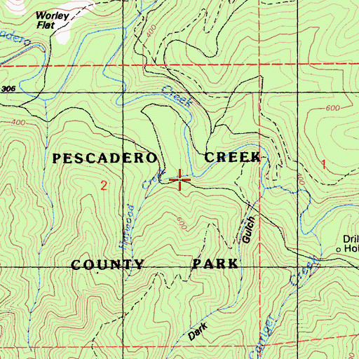 Topographic Map of Harwood Creek, CA