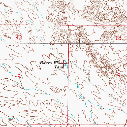 Topographic Map of Burro Flaco Tank, AZ