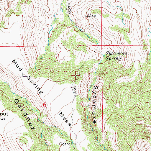 Topographic Map of Gardner Canyon Sixty seven Trail, AZ