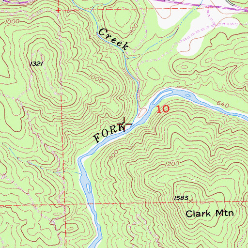 Topographic Map of Hastings Creek, CA