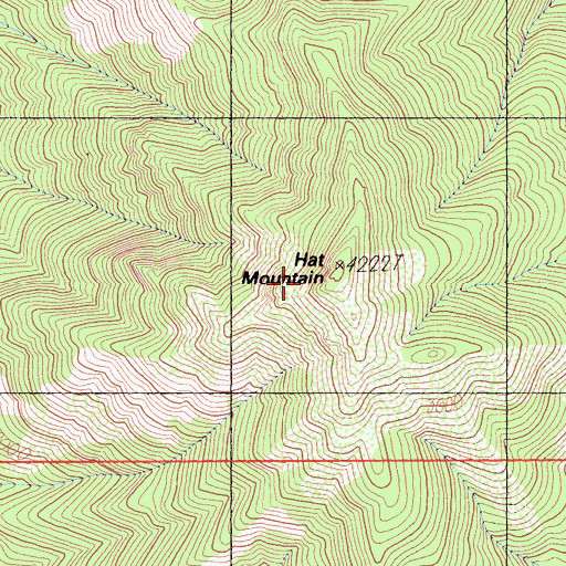 Topographic Map of Hat Mountain, CA