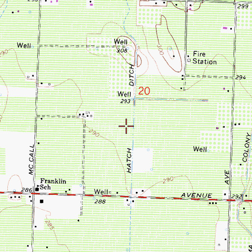 Topographic Map of Hatch Ditch, CA