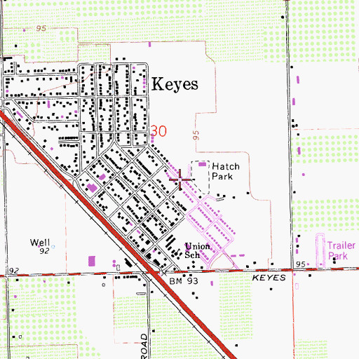 Topographic Map of Hatch Park, CA