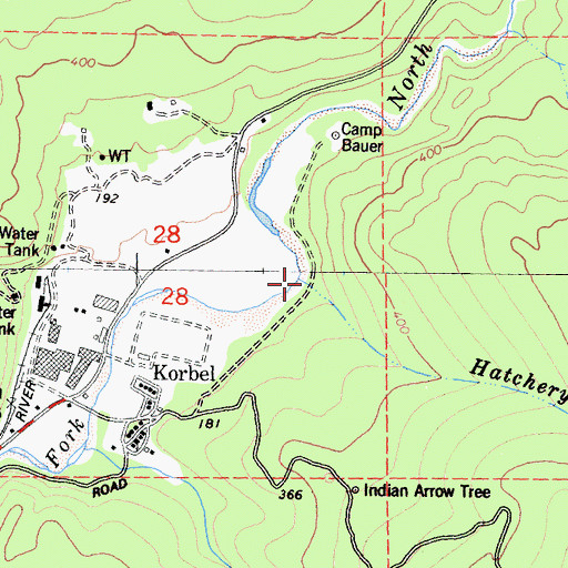 Topographic Map of Hatchery Creek, CA