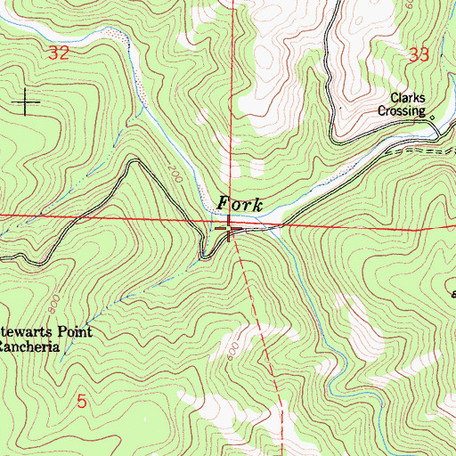 Topographic Map of Haupt Creek, CA