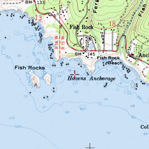 Topographic Map of Havens Anchorage, CA