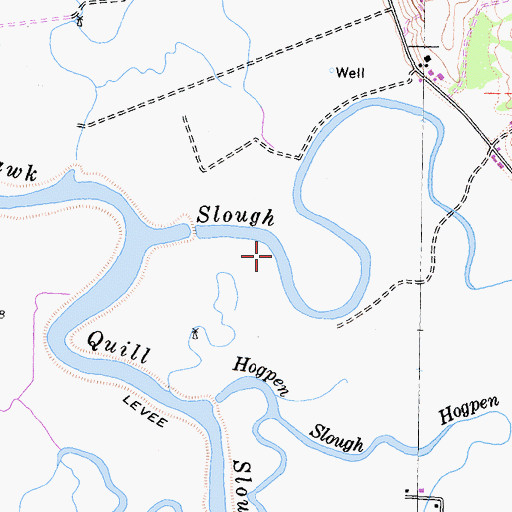 Topographic Map of Hawk Slough, CA