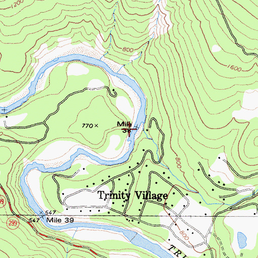 Topographic Map of Hawkins Creek, CA