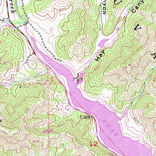 Topographic Map of Hay Canyon, CA