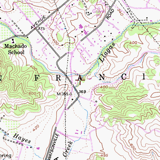 Topographic Map of Hayes Creek, CA