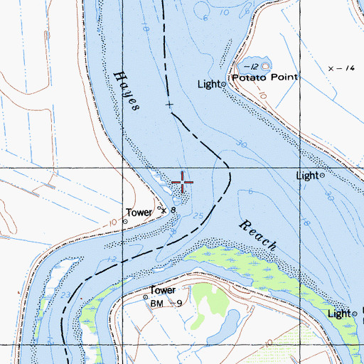 Topographic Map of Hayes Reach, CA