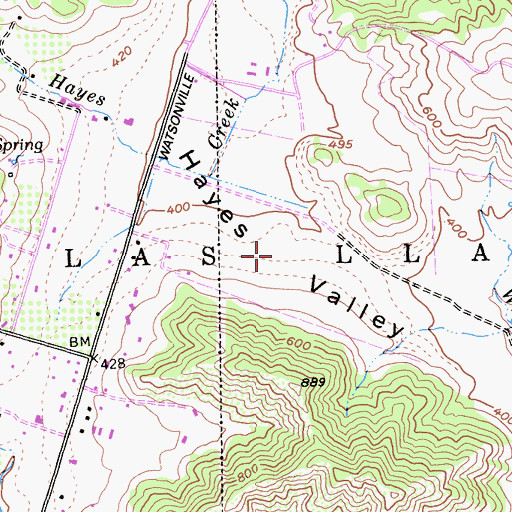 Topographic Map of Hayes Valley, CA