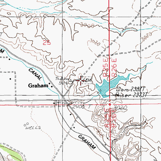 Topographic Map of Graham Cemetery, AZ