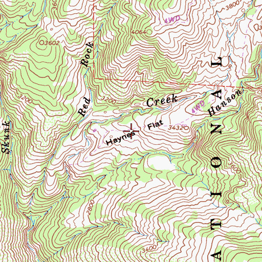 Topographic Map of Haynes Flat, CA