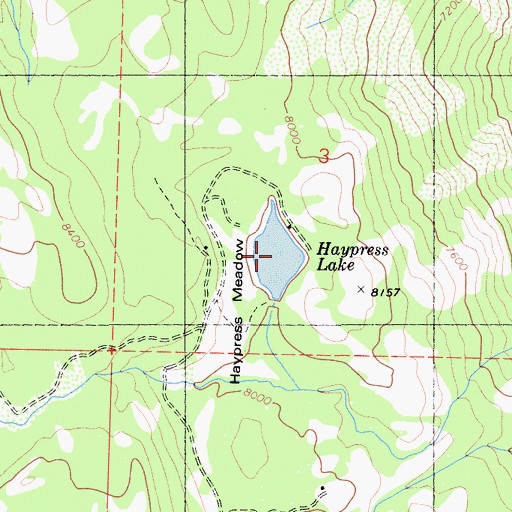 Topographic Map of Haypress Lake, CA