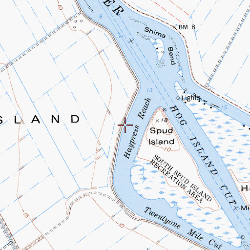 Topographic Map of Haypress Reach, CA