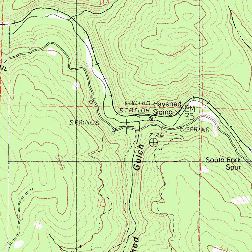 Topographic Map of Hayshed Gulch, CA