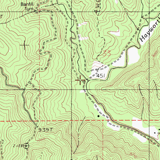 Topographic Map of Hayworth Creek, CA