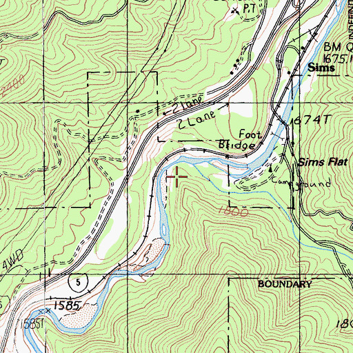 Topographic Map of Hazel Creek, CA