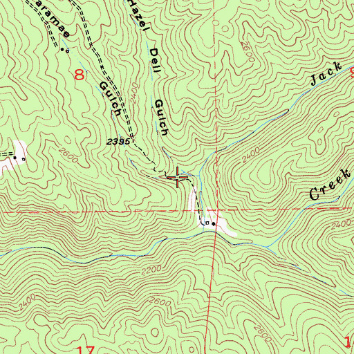 Topographic Map of Hazel Dell Gulch, CA