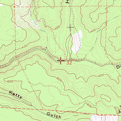 Topographic Map of Hazel Gulch, CA