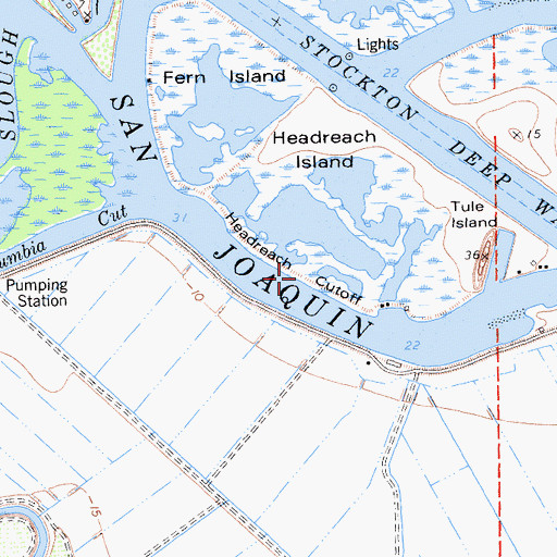 Topographic Map of Headreach Cutoff, CA