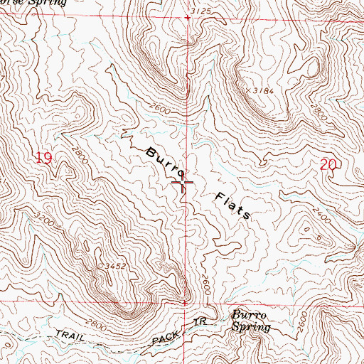 Topographic Map of Burro Flats, AZ