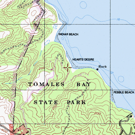 Topographic Map of Hearts Desire, CA