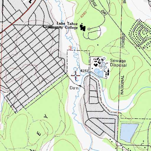 Topographic Map of Heavenly Valley Creek, CA