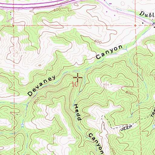 Topographic Map of Hedd Canyon, CA