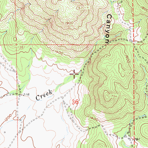 Topographic Map of Heiser Canyon, CA