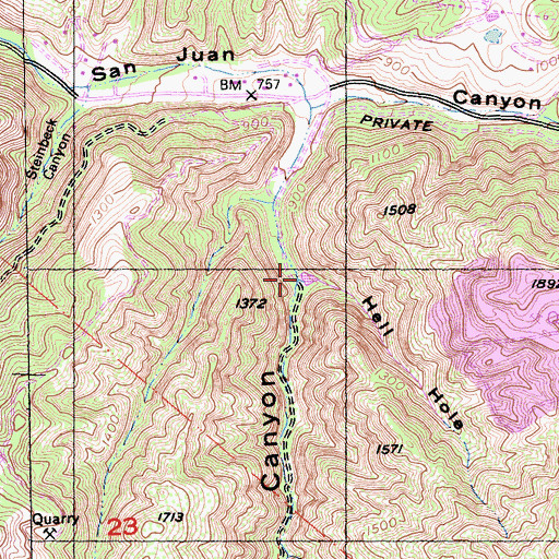 Topographic Map of Hell Hole, CA