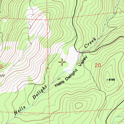 Topographic Map of Hells Delight Valley, CA