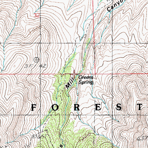 Topographic Map of Green Spring, AZ