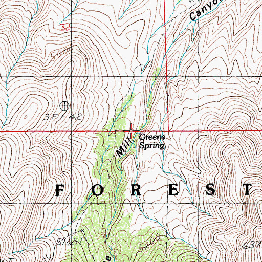 Topographic Map of Green Spring, AZ