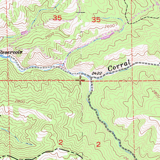 Topographic Map of Hellsinger Canyon, CA